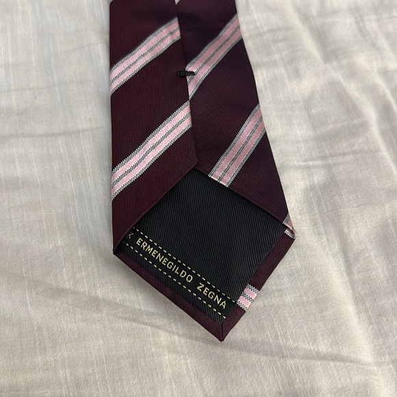 Ermenengildo Zegna Diagonal Stripe Silk Tie - Picture 3 of 4